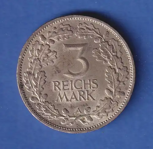 Deutsches Reich Silbermünze Jahrtausendfeier Rheinlande 3 Reichsmark 1925 A vz