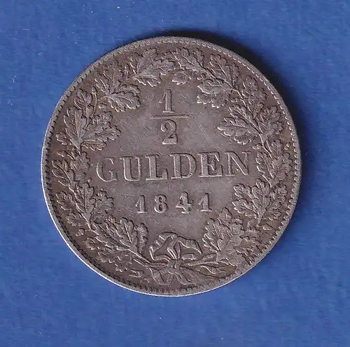 Sachsen-Meiningen Silbermünze 1/2 Gulden Herzog Bernhard 1841 ss-vz