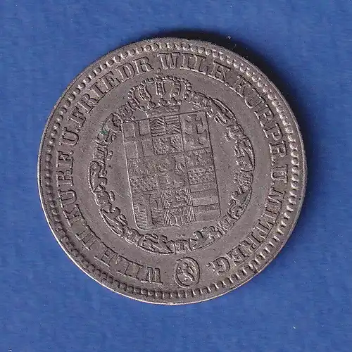 Hessen-Kassel Silbermünze 1/6 Taler Wappen Kurfürst Wilhelm II. 1838