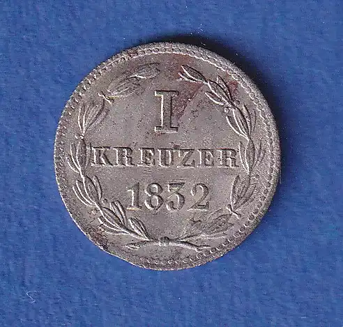 Nassau Silbermünze 1 Kreuzer Landeswappen 1832