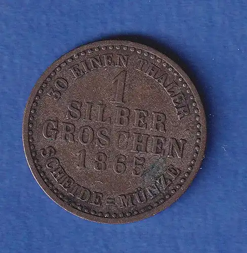 Hessen-Kassel Silbermünze 1 Silbergroschen 1865