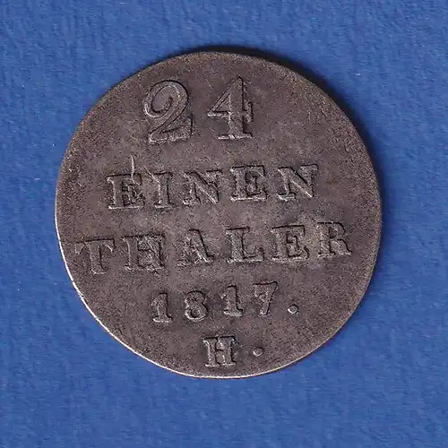 Hannover Königreich Silbermünze 1/24 Taler 1817