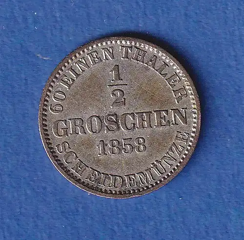 Hannover Silbermünze 1/2 Groschen 1858 ss-vz