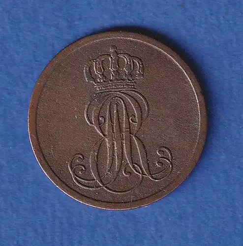 Hannover Königreich Umlaufmünze 1 Pfennig 1851 Cu
