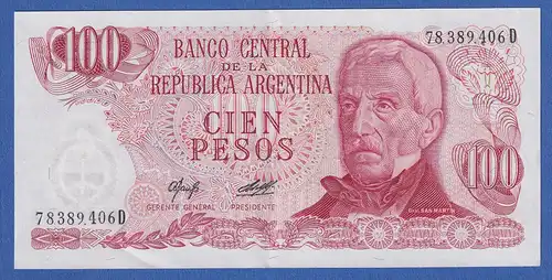 Argentinien 1976 Banknote 100 Pesos bankfrisch, unzirkuliert.