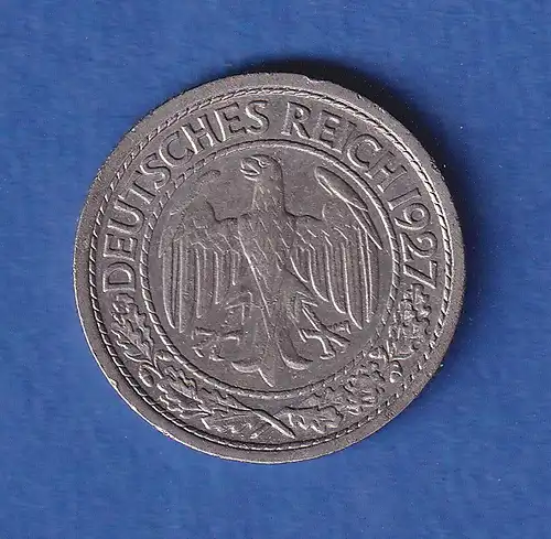 Deutsches Reich Kursmünze 50 Reichspfennig 1927 J