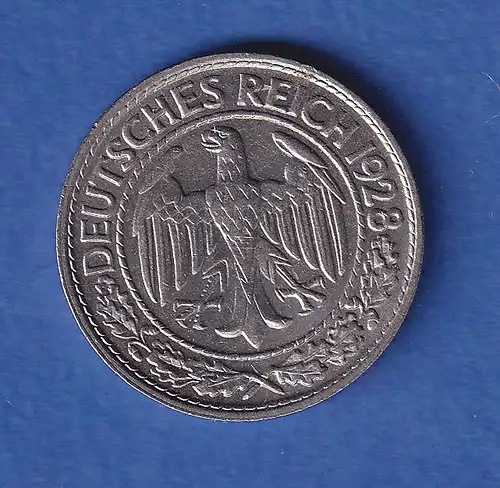 Deutsches Reich Kursmünze 50 Reichspfennig 1928 D