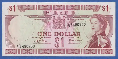 Fiji 1974 Banknote 1 Dollar bankfrisch, unzirkuliert.