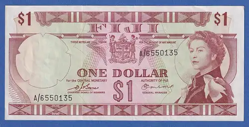 Fiji 1974 Banknote 1 Dollar, bankfrisch, unzirkuliert.