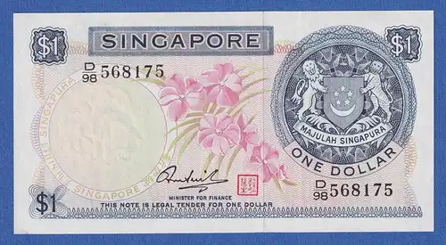 Singapur 1969 Banknote 1 Dollar bankfrisch, unzirkuliert.