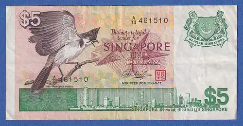 Singapur 1976 Banknote 5 Dollars, leicht gebraucht