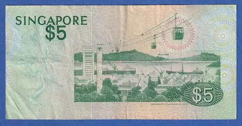 Singapur 1976 Banknote 5 Dollars, leicht gebraucht