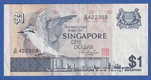 Singapur 1976 Banknote 1 Dollar, leicht gebraucht