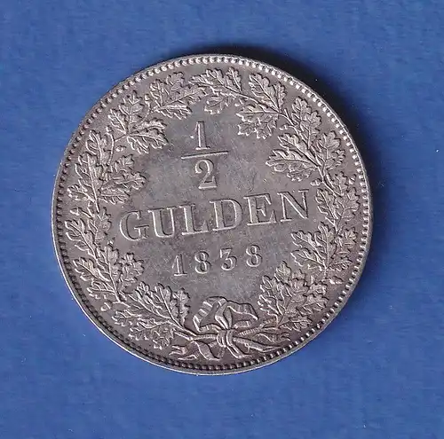 Bayern Silbermünze 1/2 Gulden König Ludwig I. 1838 vz
