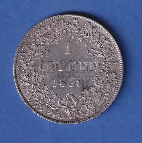 Nassau Silbermünze 1 Gulden Herzog Wilhelm 1838 vz