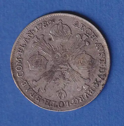 Österreichische Niederlande Silbermünze 1/4 Kronentaler Kaiser Joseph II. 1789