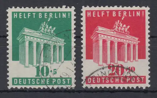 Bizone 1949 Berlin-Hilfe Brandenburger Tor Mi.-Nr. 101-102 Satz kpl. gestempelt