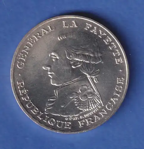 Frankreich 1987 Silbermünze 100 Franc General La Fayette 