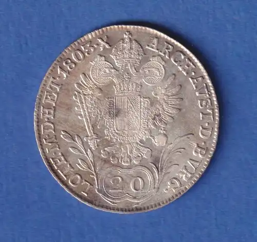 Österreich Habsburg Silbermünze 20 Kreuzer Franz II. 1803 B