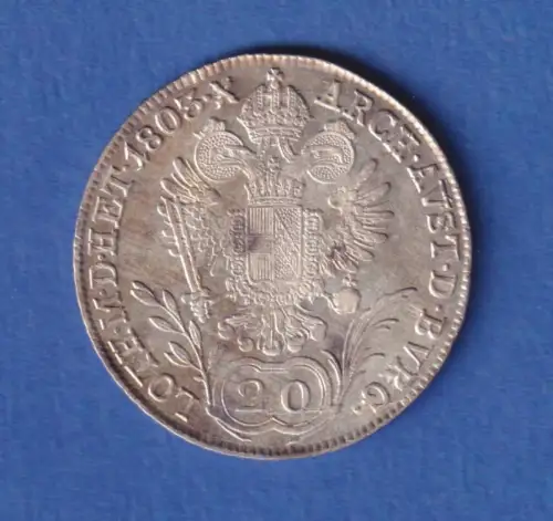 Österreich Habsburg Silbermünze 20 Kreuzer Franz II. 1803 B
