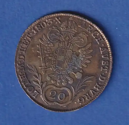 Österreich - Habsburg Silbermünze, 20 Kreuzer Franz II. 1803 B