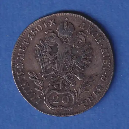 Österreich Habsburg Silbermünze 20 Kreuzer Franz II. 1804 A