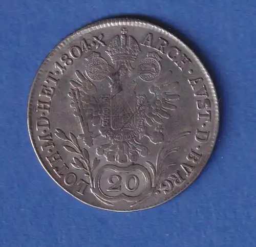 Österreich Habsburg Silbermünze 20 Kreuzer Franz II. 1804 B