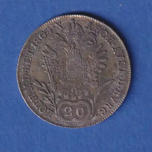 Österreich - Habsburg Silbermünze 20 Kreuzer Franz II. 1804 B