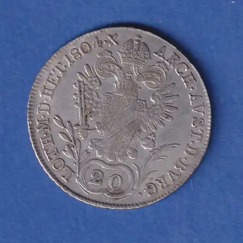 Österreich - Habsburg Silbermünze, 20 Kreuzer Franz II. 1804 B