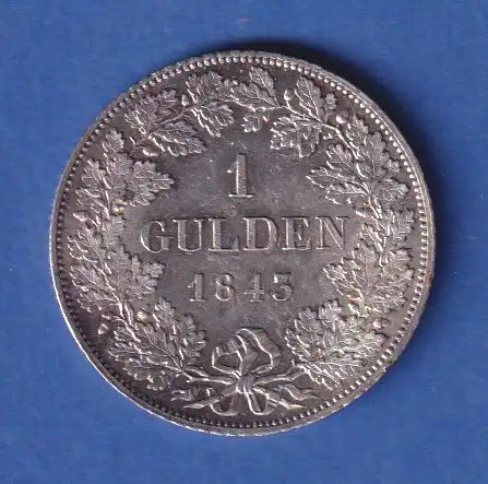 Bayern Silbermünze 1 Gulden  König Ludwig I. 1843 vz-stg!