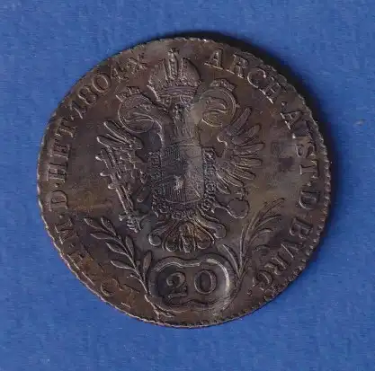 Österreich Habsburg Silbermünze 20 Kreuzer Franz II. 1804 E