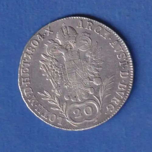 Österreich - Habsburg Silbermünze 20 Kreuzer Franz II. 1804 F