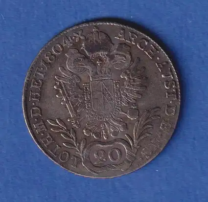 Österreich - Habsburg Silbermünze, 20 Kreuzer Franz II. 1804 F