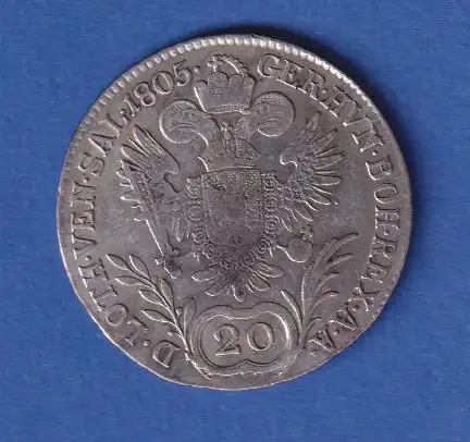 Österreich Habsburg Silbermünze 20 Kreuzer Franz II. 1805 B