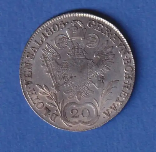 Österreich - Habsburg Silbermünze 20 Kreuzer Franz II. 1805 B