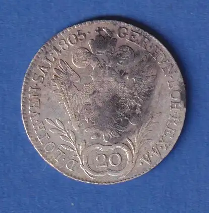 Österreich - Habsburg Silbermünze, 20 Kreuzer Franz II. 1805 B
