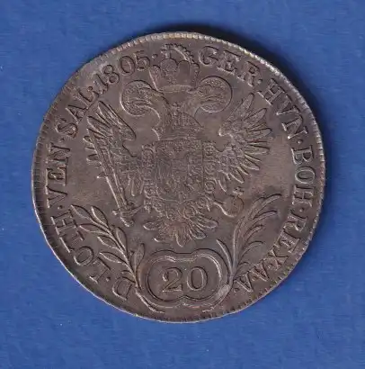 Österreich - Habsburg Silbermünze, 20 Kreuzer, Franz II. 1805 B