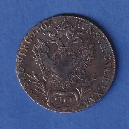 Österreich Habsburg Silbermünze 20 Kreuzer Franz II. 1808 E