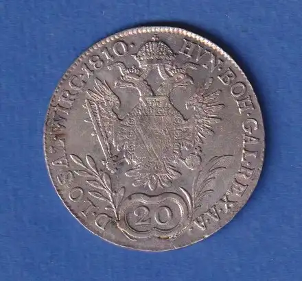 Österreich - Habsburg Silbermünze 20 Kreuzer Franz II. 1810 A