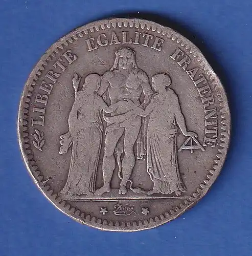 Frankreich Silbermünze 5 Franc Herkules-Gruppe 1848