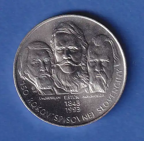 Slowakei 1993 Silbermünze 200 Kronen 150 Jahre Slowakische Sprache stg