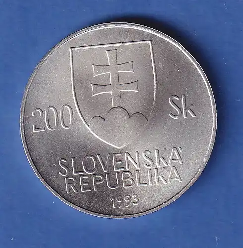 Slowakei 1993 Silbermünze 200 Kronen 100. Geburtstag von Jan Kollar stg