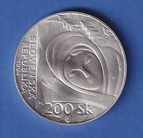 Slowakei 1994 Silbermünze 200 Kronen 100. Geburtstag von Janko Alexy stg