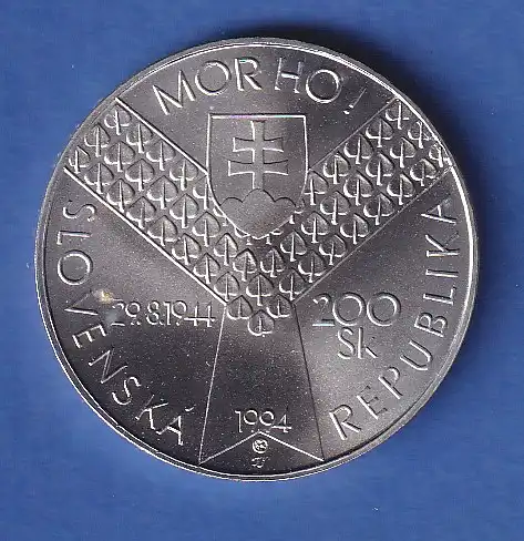 Slowakei 1994 Silbermünze 200 Kronen 2. Weltkrieg 50 Jahre D-Day stg