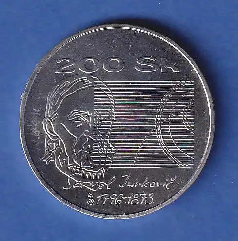 Slowakei 1996 Silbermünze 200 Kronen 200. Geburtstag von S. Jurkovic stg