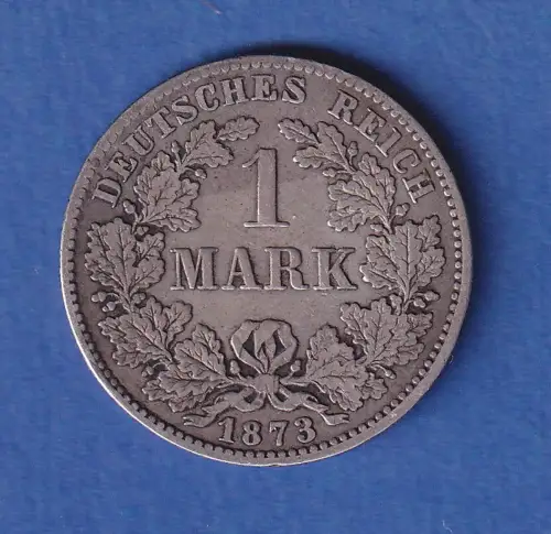 Deutsches Kaiserreich Silber-Kursmünze 1 Mark 1873 B ss