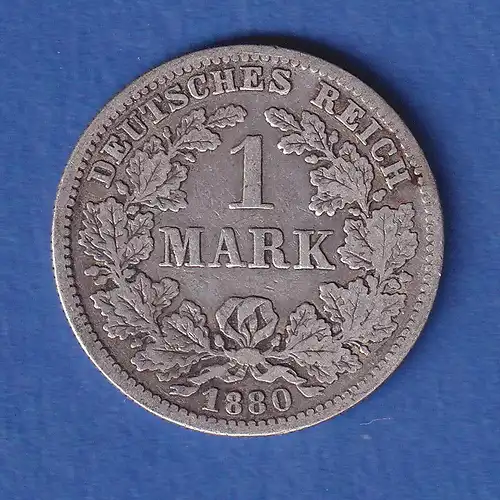 Deutsches Kaiserreich Silber-Kursmünze 1 Mark 1880 F ss