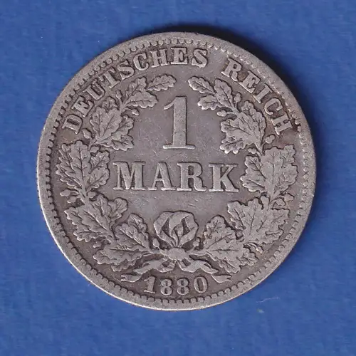 Deutsches Kaiserreich Silber-Kursmünze 1 Mark 1880 F ss