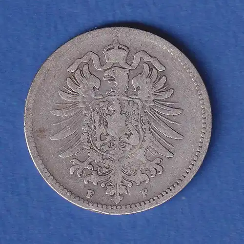 Deutsches Kaiserreich Silber-Kursmünze 1 Mark 1880 F ss