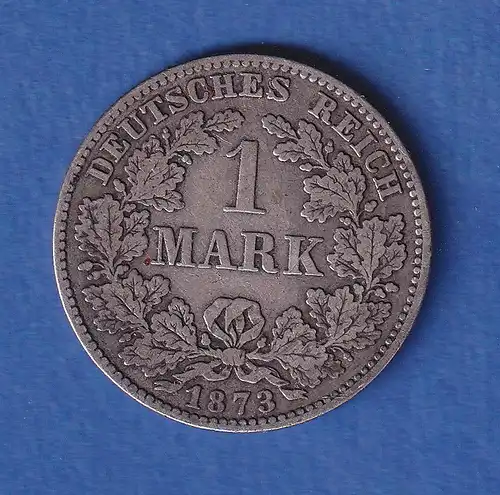 Deutsches Kaiserreich Silber-Kursmünze 1 Mark 1873 D ss